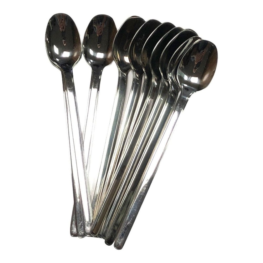 Amefa Long Handle Spoon Set Lot of 10 Pieces 18/10 Stainless Steel Vintage‎